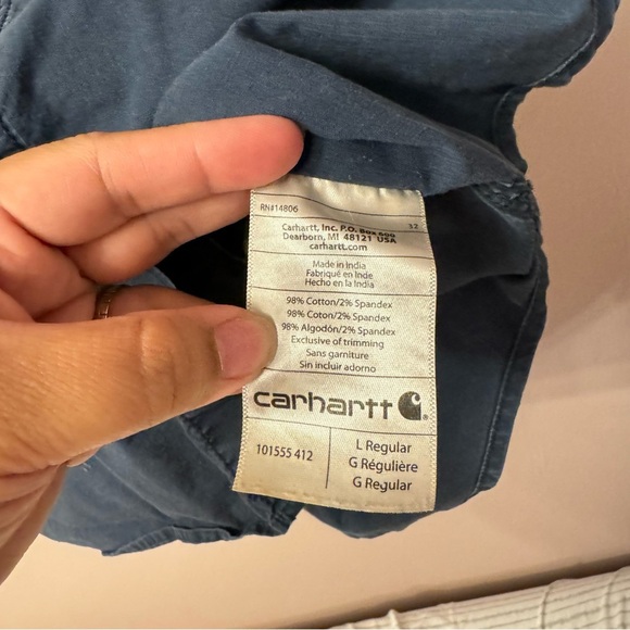 Carhartt Foreman Relaxed Fit Short Sleeve Solid Work Shirt Men Size L - Picture 7 of 10